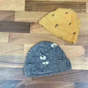 Gerber Baby Hat and Bootie Set Newborn 0-6M Bear Lightning Bolt Dinosaur 3pc